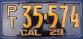 1929 California Trailer License Plate