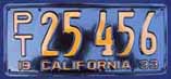 1933 California Trailer License Plate