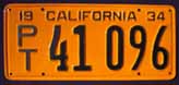 1934 California Trailer License Plate
