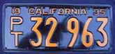 1935 California Trailer License Plate