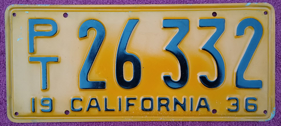 1927 California License Plate