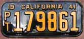 1941 California Trailer License Plate