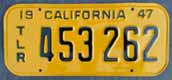 1947 California Trailer License Plate