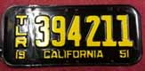 1951 California Trailer License Plate