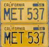 1956 California VW License Plates
